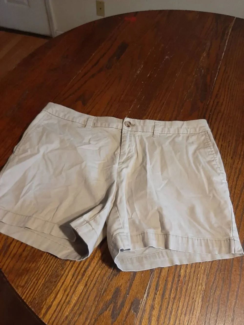 Size 10 Faded Glory Khaki Tan Flat Front Shorts